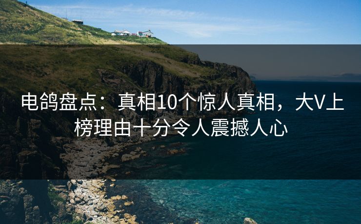 电鸽盘点：真相10个惊人真相，大V上榜理由十分令人震撼人心