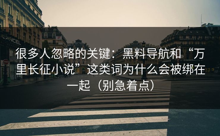 很多人忽略的关键：黑料导航和“万里长征小说”这类词为什么会被绑在一起（别急着点）